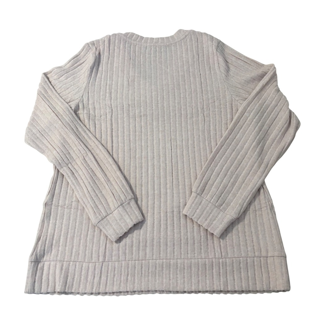 Automet Womens Ribbed V-Neck Long Sleeve Top Pink Soft Layering Size Large NWT